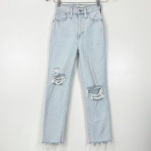 Madewell Mom Straight High Rise Denim Jeans Light Wash Size 23P
